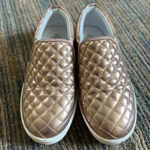 Girl’s Justice Rose Gold Quilted Slip-on Shoes